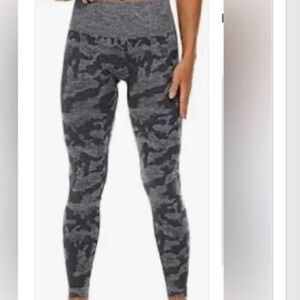 Gymshark Gray and Black Camouflage Leggings